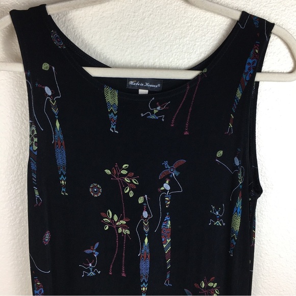 Made In Heaven Women's Black Slinky Stretch Sleeveless  Maxi Tank Dress Size S - Picture 7 of 13